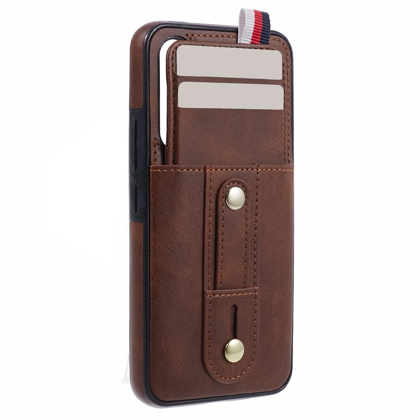 For Samsung Galaxy S24 Case Shockproof PU Leather Coated Kickstand Phone Shell - Brown