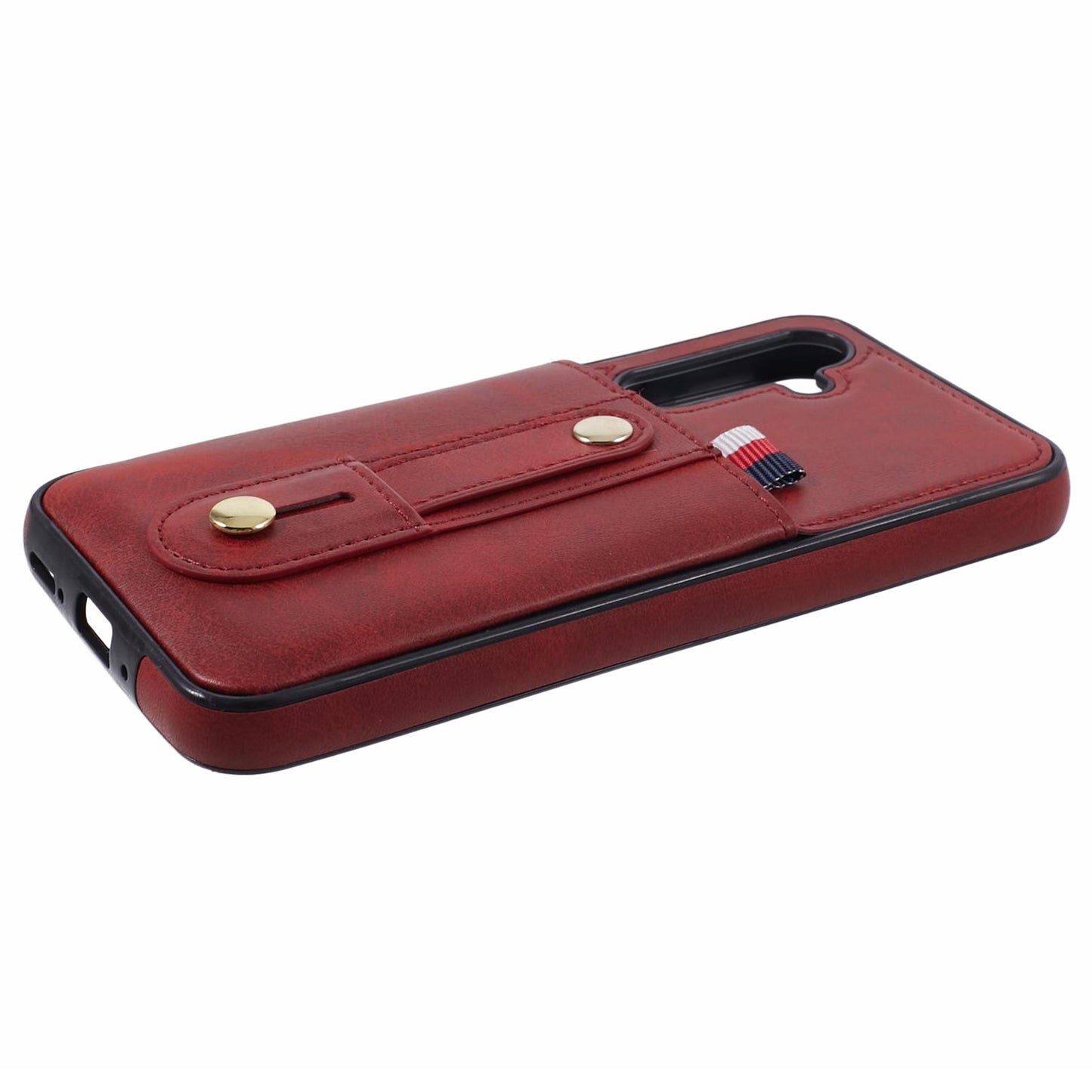 For Samsung Galaxy S24 Case Shockproof PU Leather Coated Kickstand Phone Shell - Red