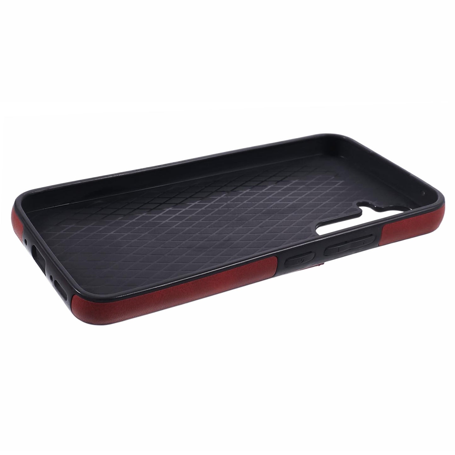 For Samsung Galaxy S24 Case Shockproof PU Leather Coated Kickstand Phone Shell - Red