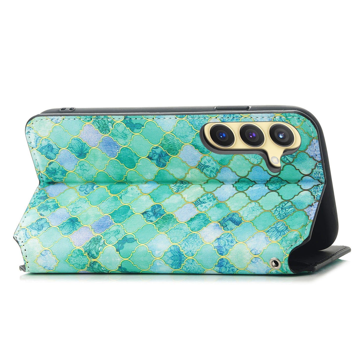CASENEO 001 Series for Samsung Galaxy S24+ Leather Case RFID Blocking Phone Wallet Cover - Emerald
