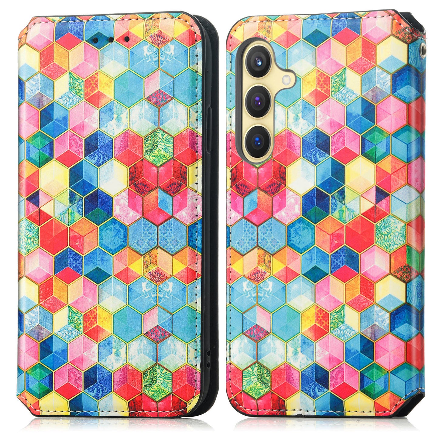 CASENEO 001 Series for Samsung Galaxy S24+ Leather Case RFID Blocking Phone Wallet Cover - Magic Space