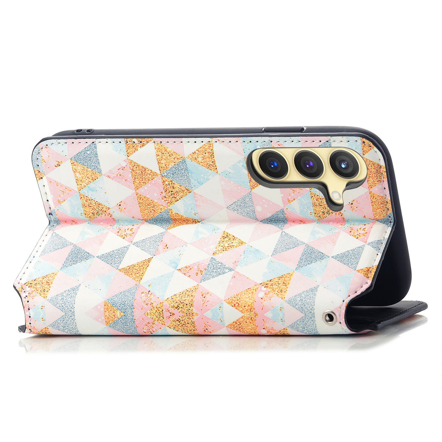 CASENEO 001 Series for Samsung Galaxy S24+ Leather Case RFID Blocking Phone Wallet Cover - Rhombus
