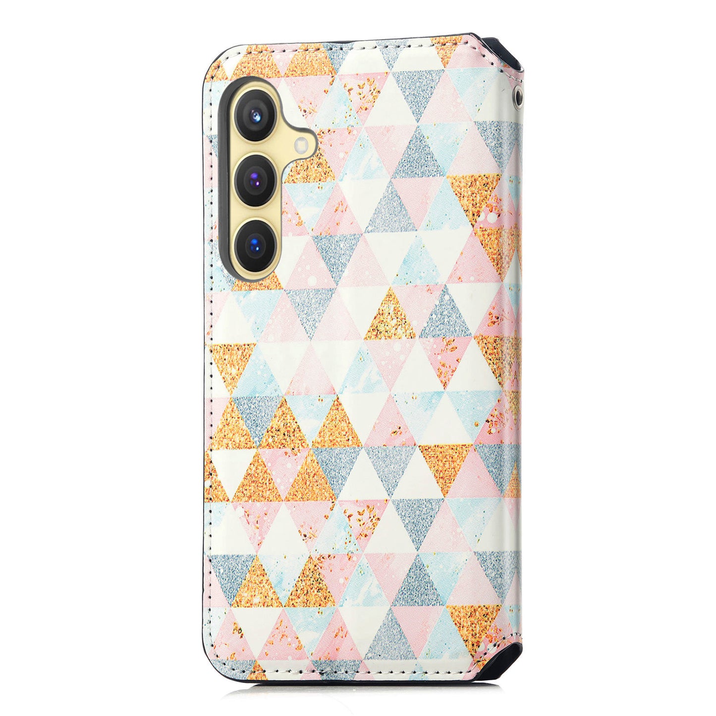 CASENEO 001 Series for Samsung Galaxy S24+ Leather Case RFID Blocking Phone Wallet Cover - Rhombus