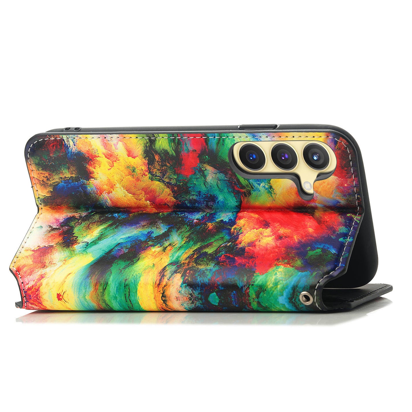CASENEO 001 Series for Samsung Galaxy S24+ Leather Case RFID Blocking Phone Wallet Cover - Iridescent Cloud