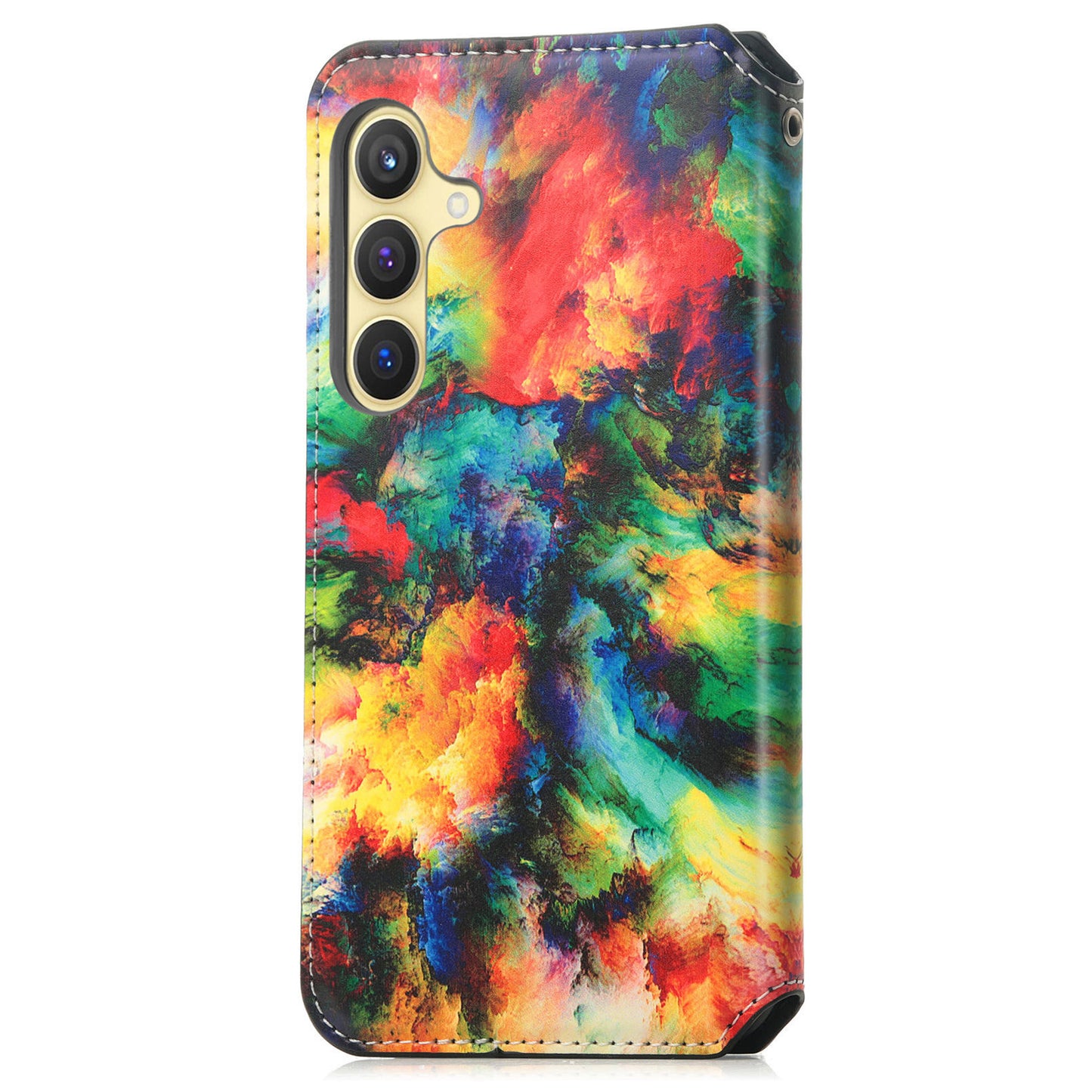 CASENEO 001 Series for Samsung Galaxy S24+ Leather Case RFID Blocking Phone Wallet Cover - Iridescent Cloud