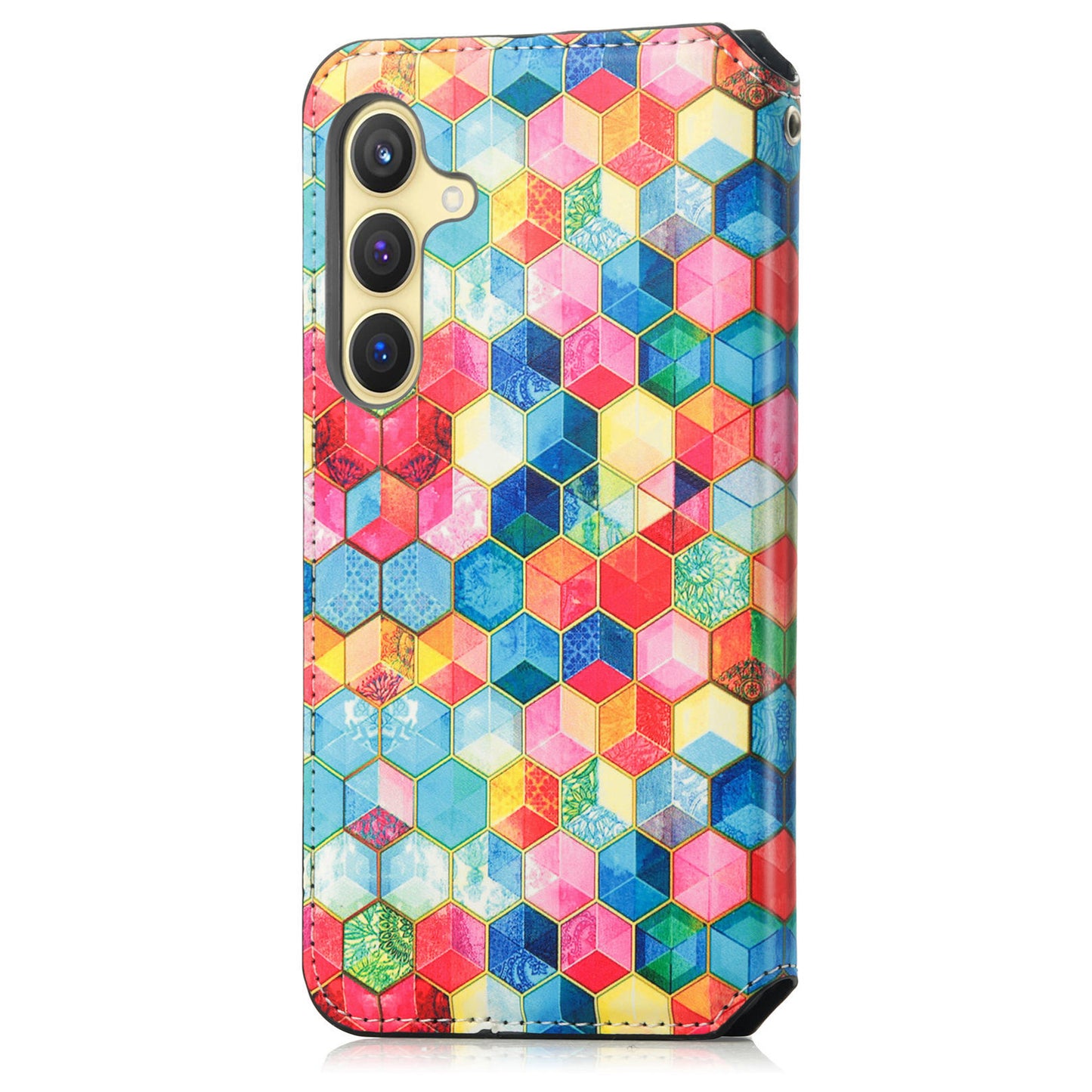 CASENEO 001 Series for Samsung Galaxy S24 Case RFID Blocking Wallet Pattern Phone Cover - Magic Space