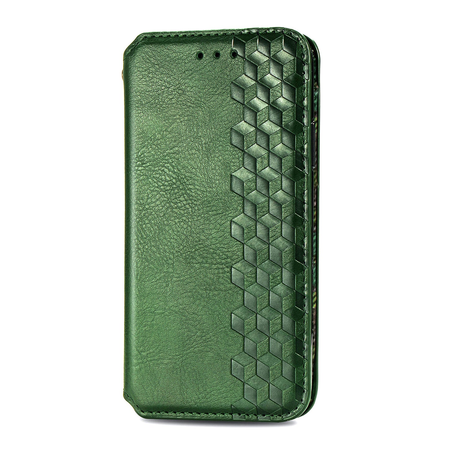 For Samsung Galaxy S24 Case Rhombus Pattern TPU + PU Leather Wallet Stand Cover - Green