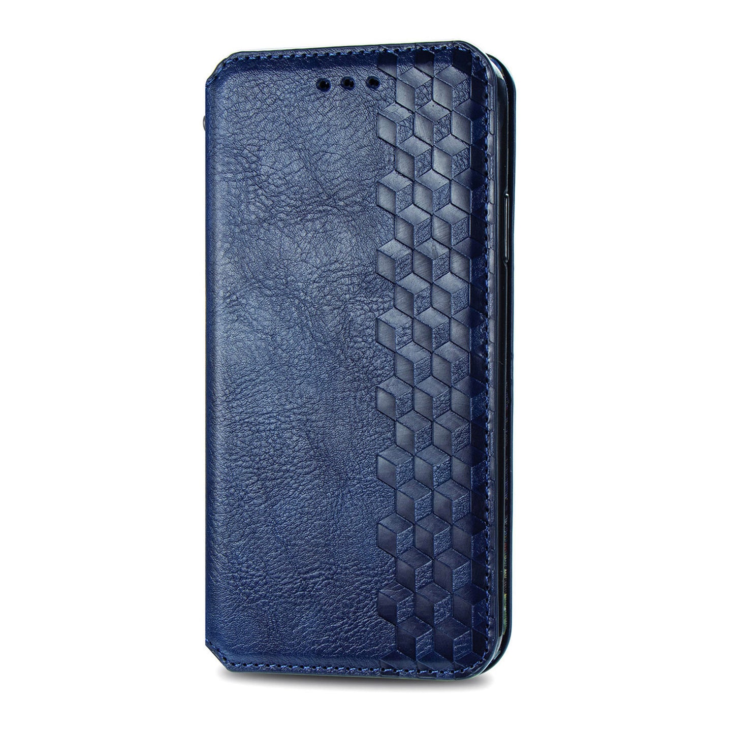 For Samsung Galaxy S24 Case Rhombus Pattern TPU + PU Leather Wallet Stand Cover - Blue