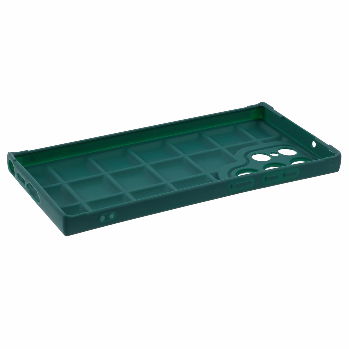 For Samsung Galaxy S24 Ultra Case Grid Down Jacket Texture Smart Phone Cover - Blackish Green