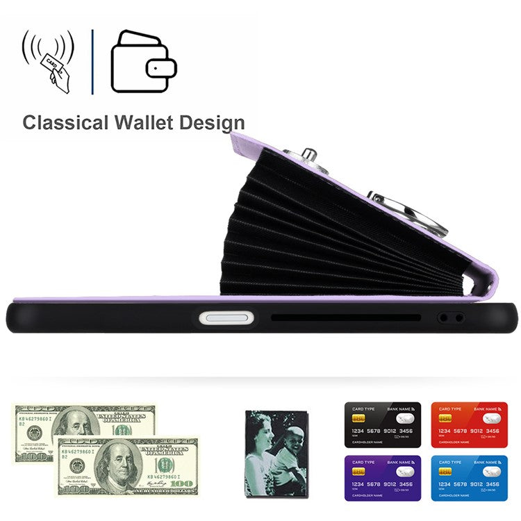 YB Leather Coating Series-7 for Oppo A78 5G / A58x 5G / A58 5G Case Anti-fall Phone Cover with Ring Holder Kickstand - Purple