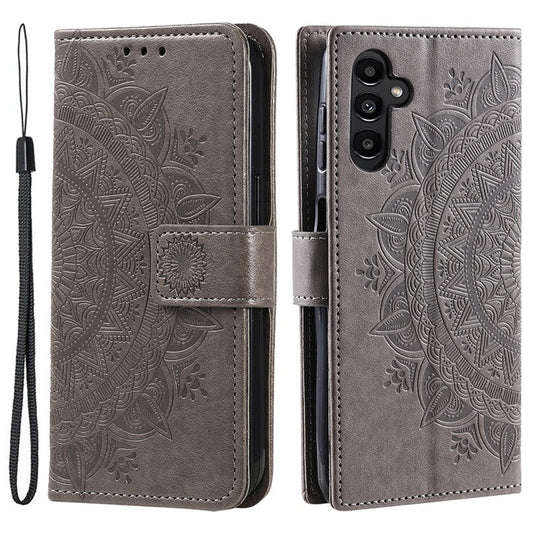 For Samsung Galaxy A55 5G Leather Wallet Case Phone Stand Cover - Grey