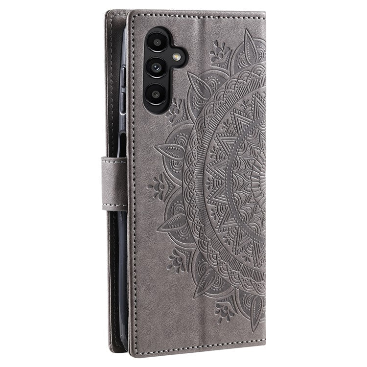 For Samsung Galaxy A55 5G Leather Wallet Case Phone Stand Cover - Grey