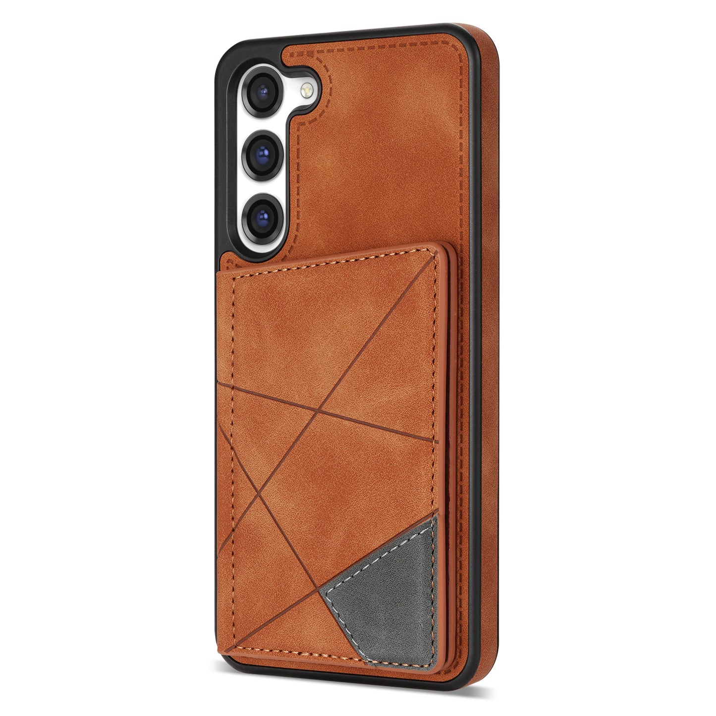 For Samsung Galaxy S24+ Case PU Leather+TPU Card Slots Phone Cover - Brown