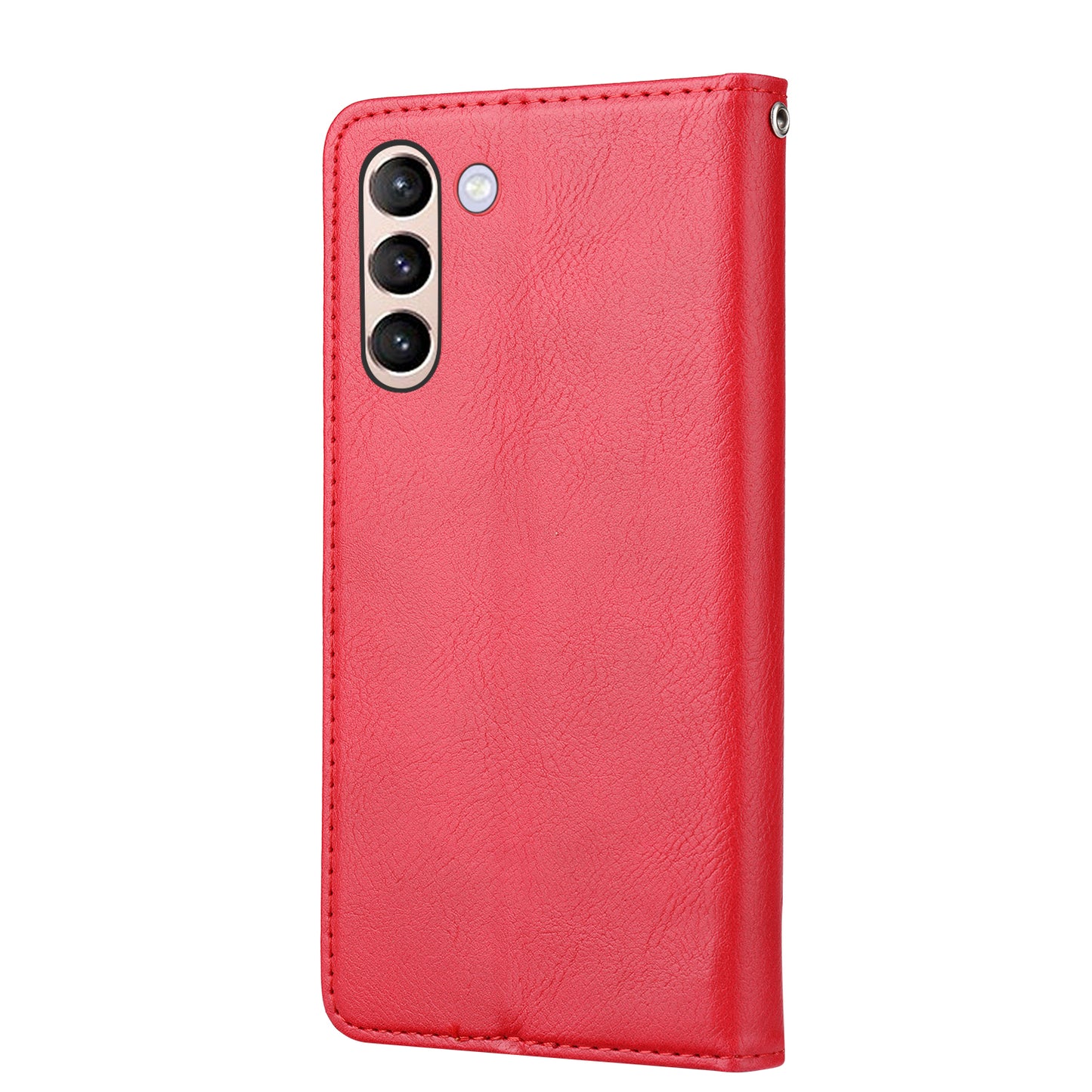 For Samsung Galaxy S24 Cell Phone Case Magnetic Closing PU Leather Wallet Cover - Red
