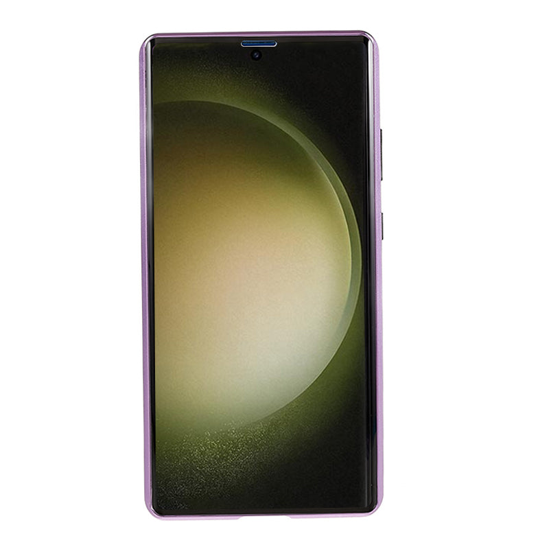 For Samsung Galaxy S24 Ultra Case Magnetic Tempered Glass Double-Sided Phone Cover - Purple
