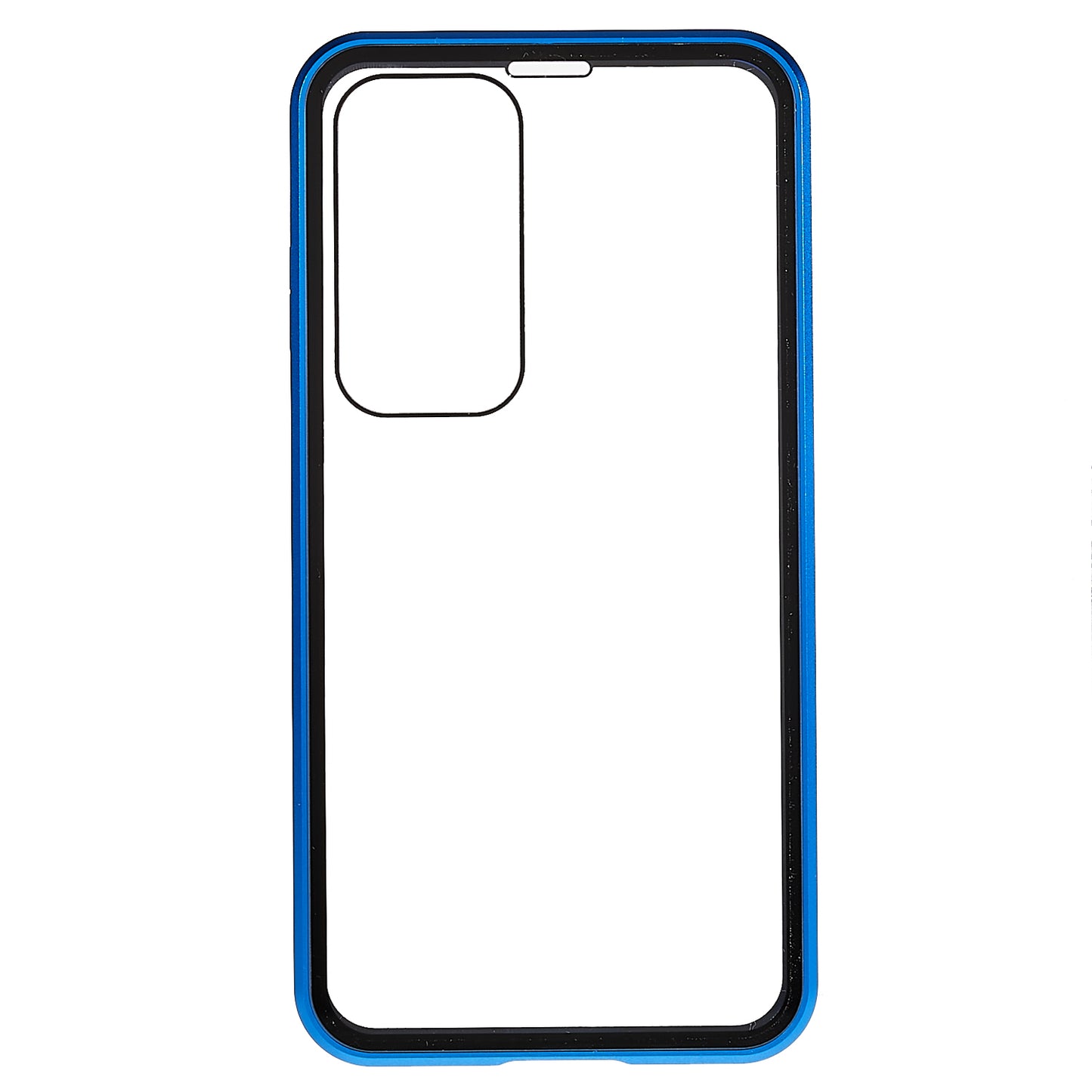 For Samsung Galaxy S24 Magnetic Case Double-Sided Tempered Glass Metal Frame Phone Cover - Blue
