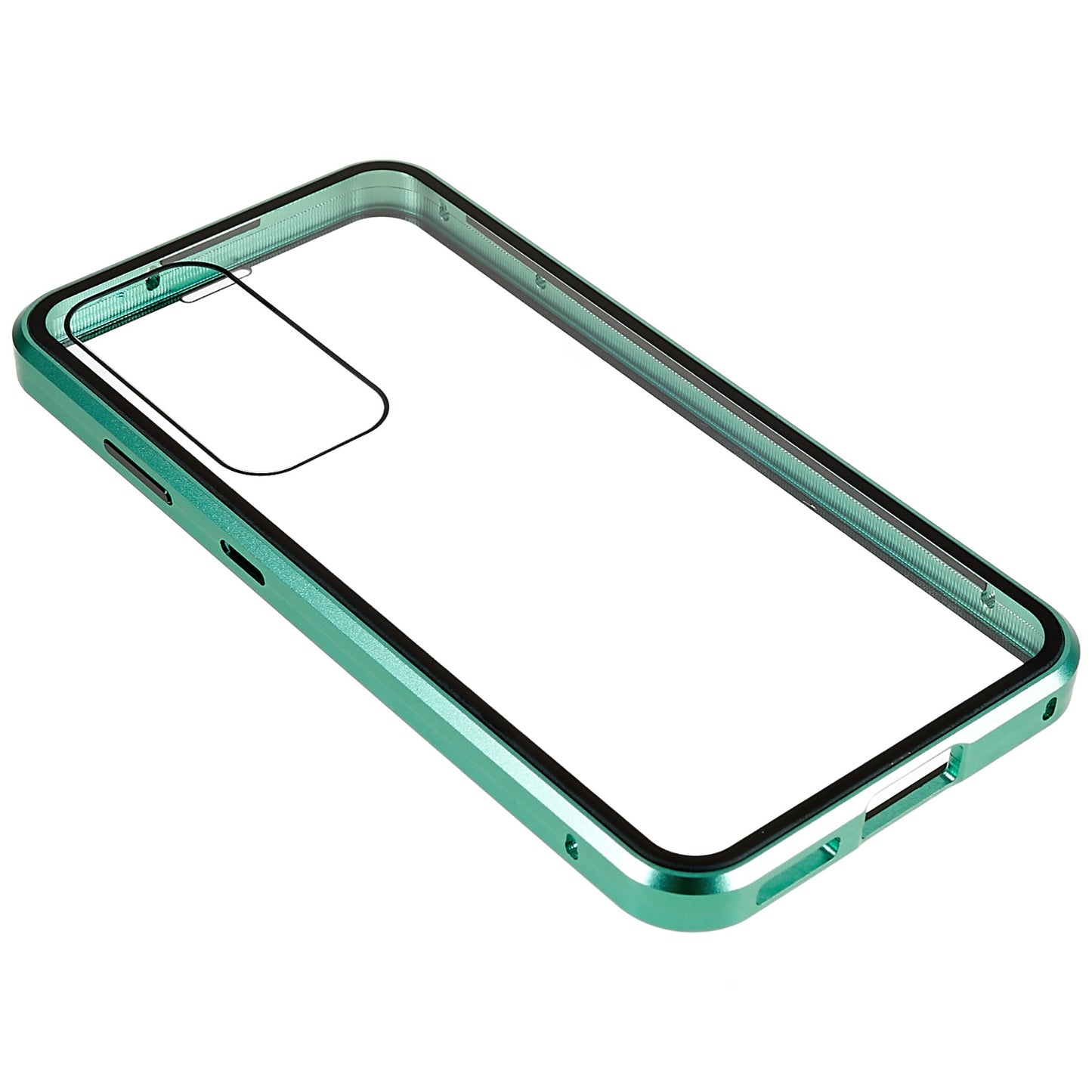 For Samsung Galaxy S24 Magnetic Case Double-Sided Tempered Glass Metal Frame Phone Cover - Green