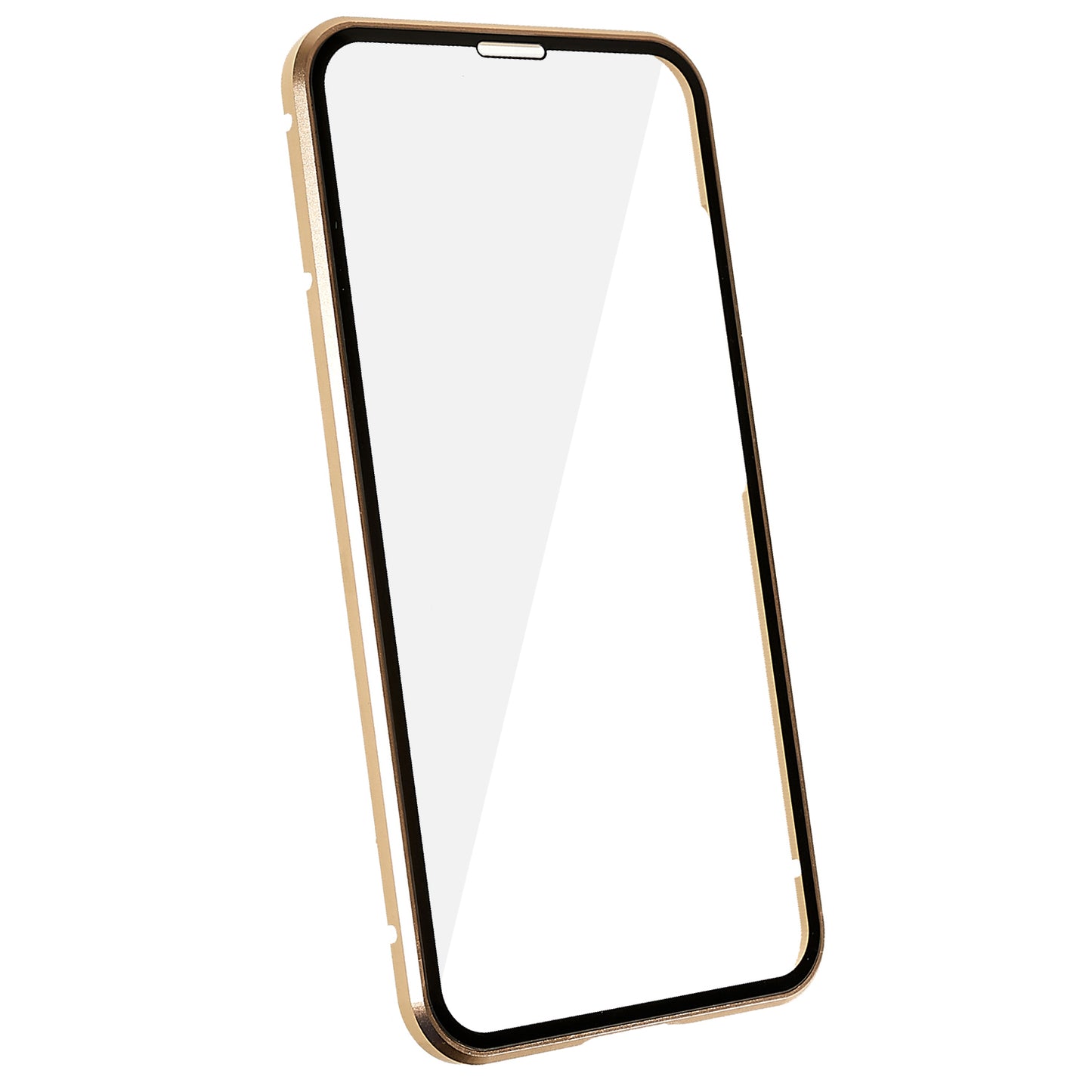 For Samsung Galaxy S24 Magnetic Case Double-Sided Tempered Glass Metal Frame Phone Cover - Gold