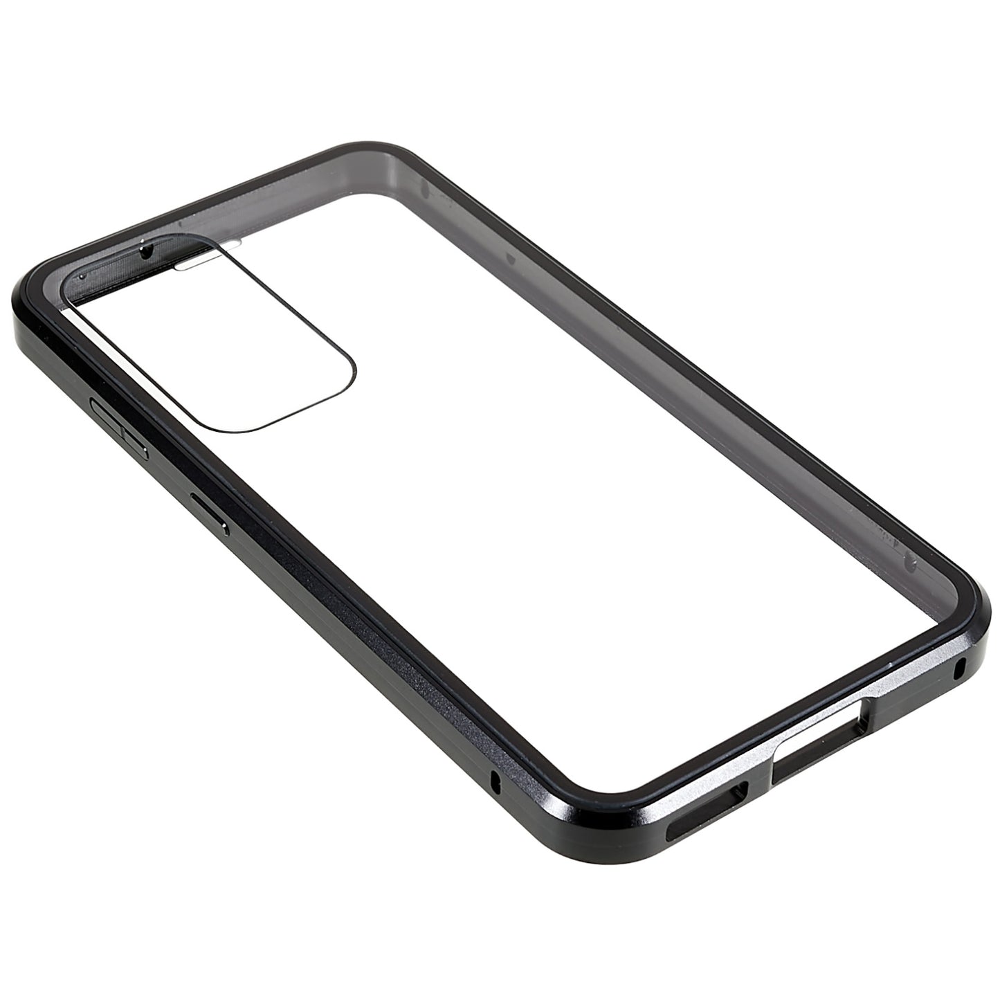 For Samsung Galaxy S24+ Clear Case Magnetic Adsorption Full Body Shockproof Phone Cover - Black