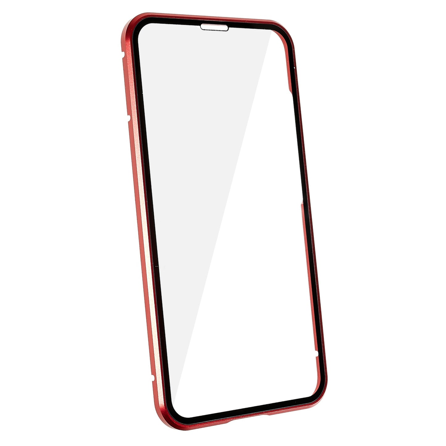 For Samsung Galaxy S24+ Clear Case Magnetic Adsorption Full Body Shockproof Phone Cover - Red