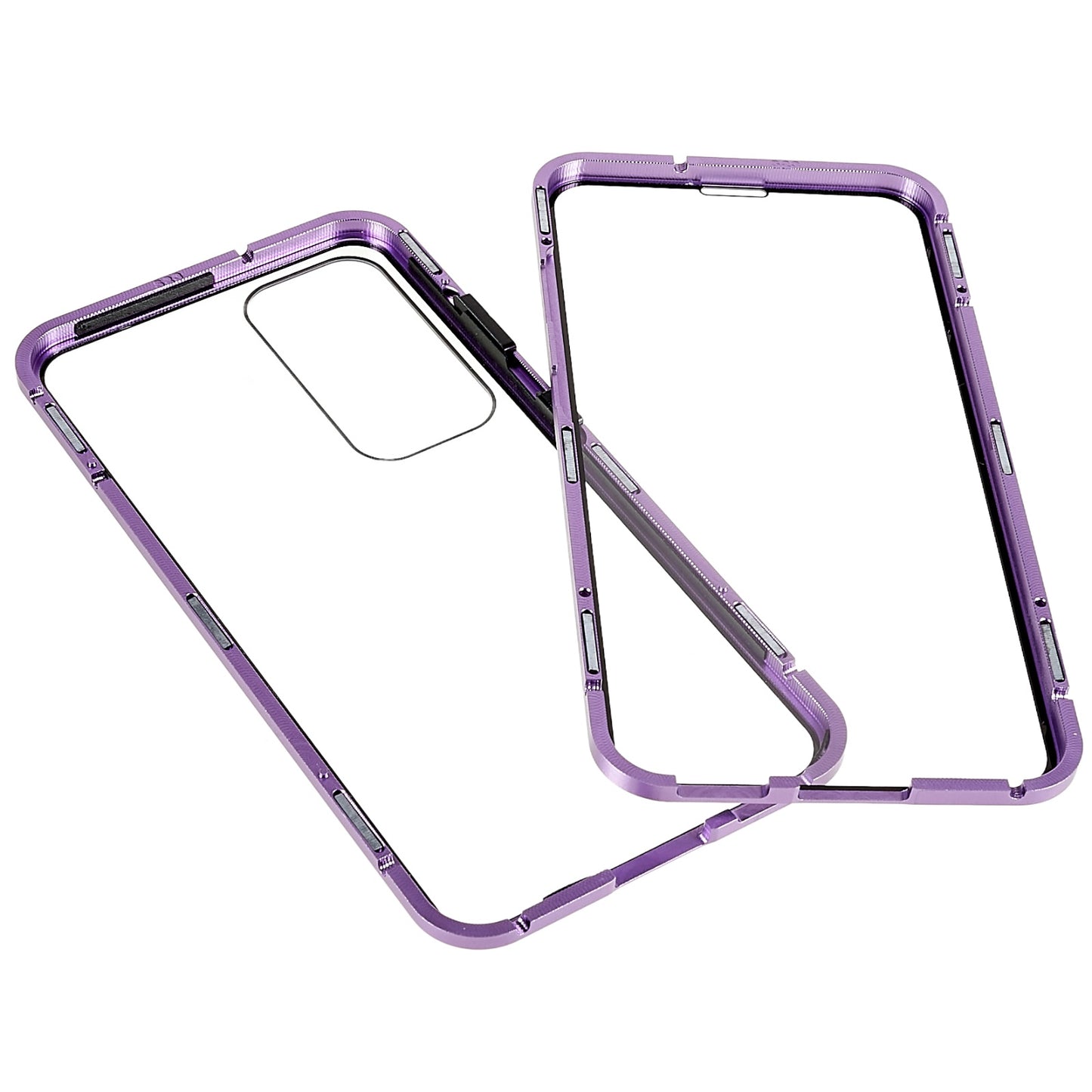 For Samsung Galaxy S24+ Clear Case Magnetic Adsorption Full Body Shockproof Phone Cover - Purple