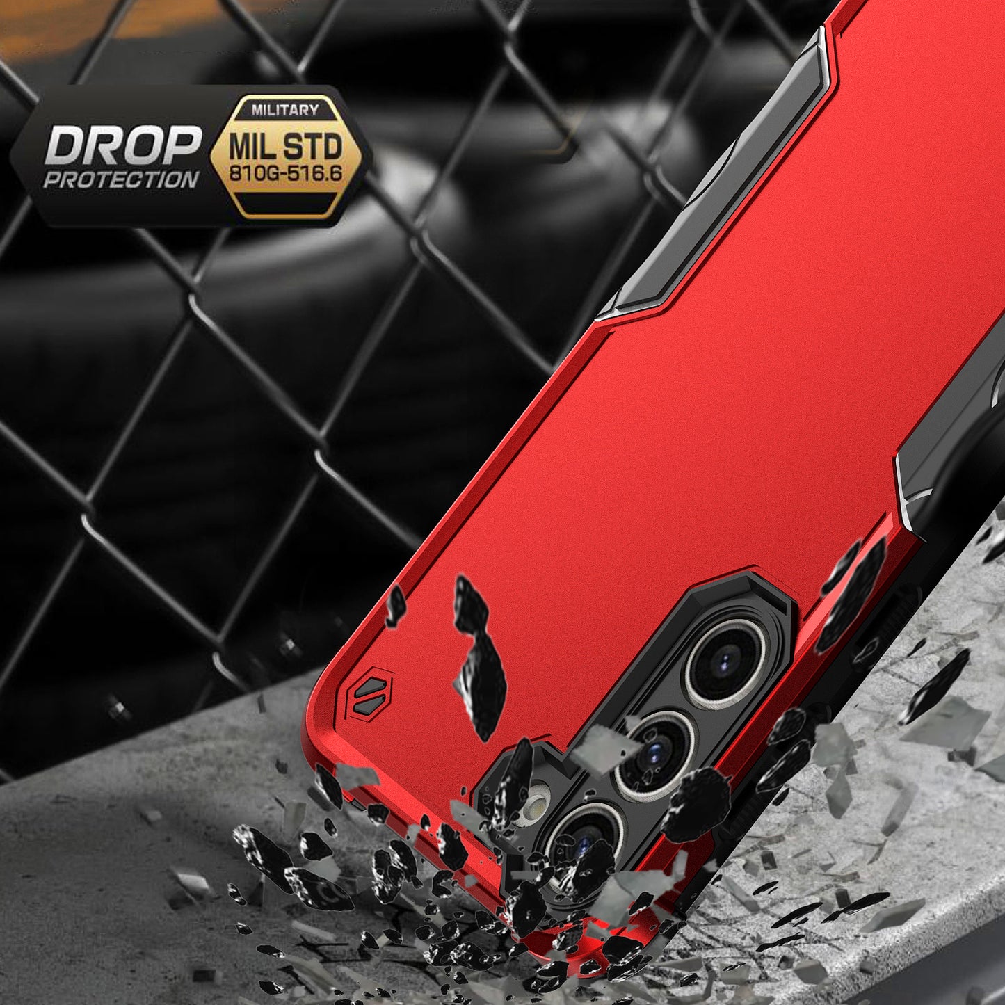 For Samsung Galaxy S24 Phone Case Rugged PC + TPU Anti-Drop Cover - Red