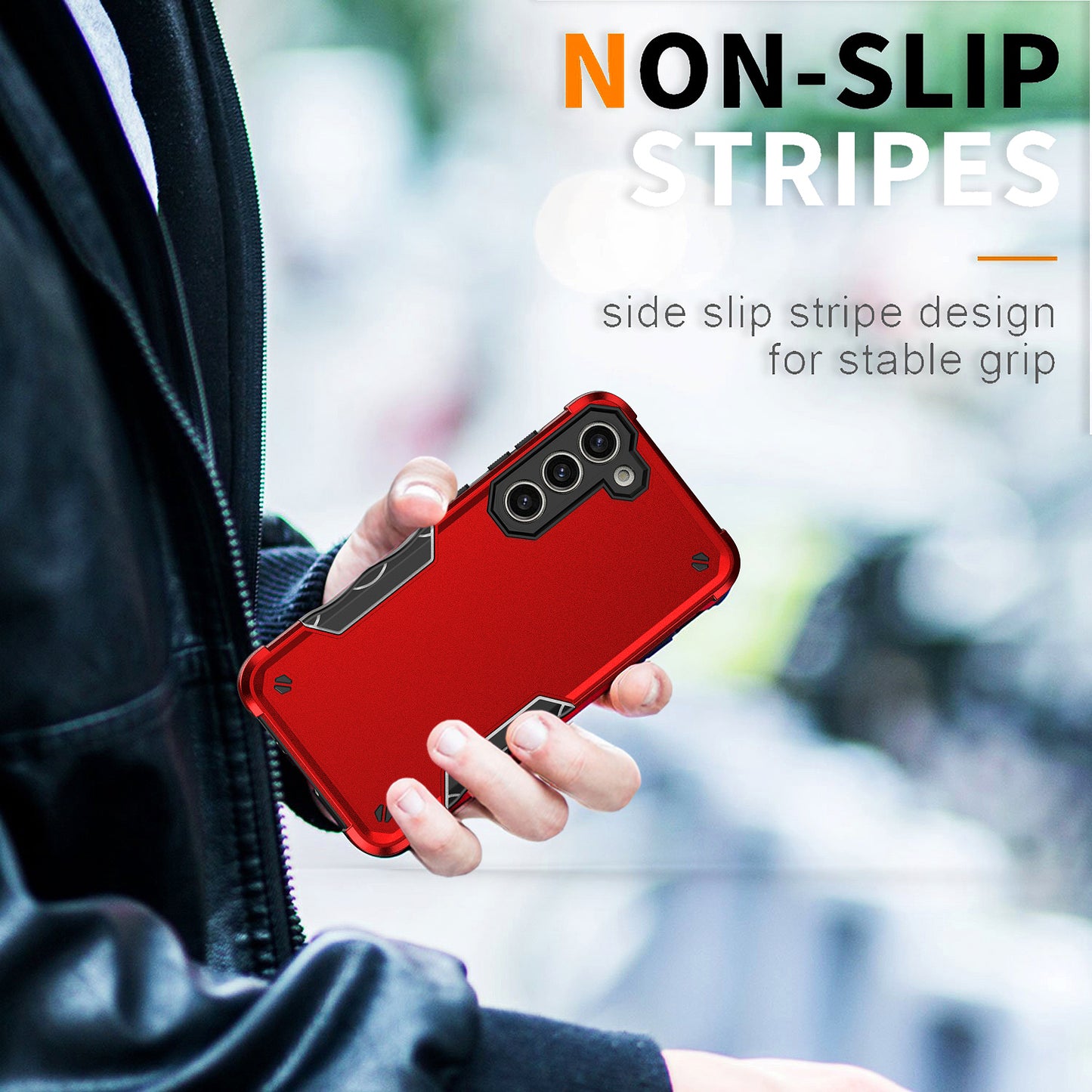 For Samsung Galaxy S24 Phone Case Rugged PC + TPU Anti-Drop Cover - Red