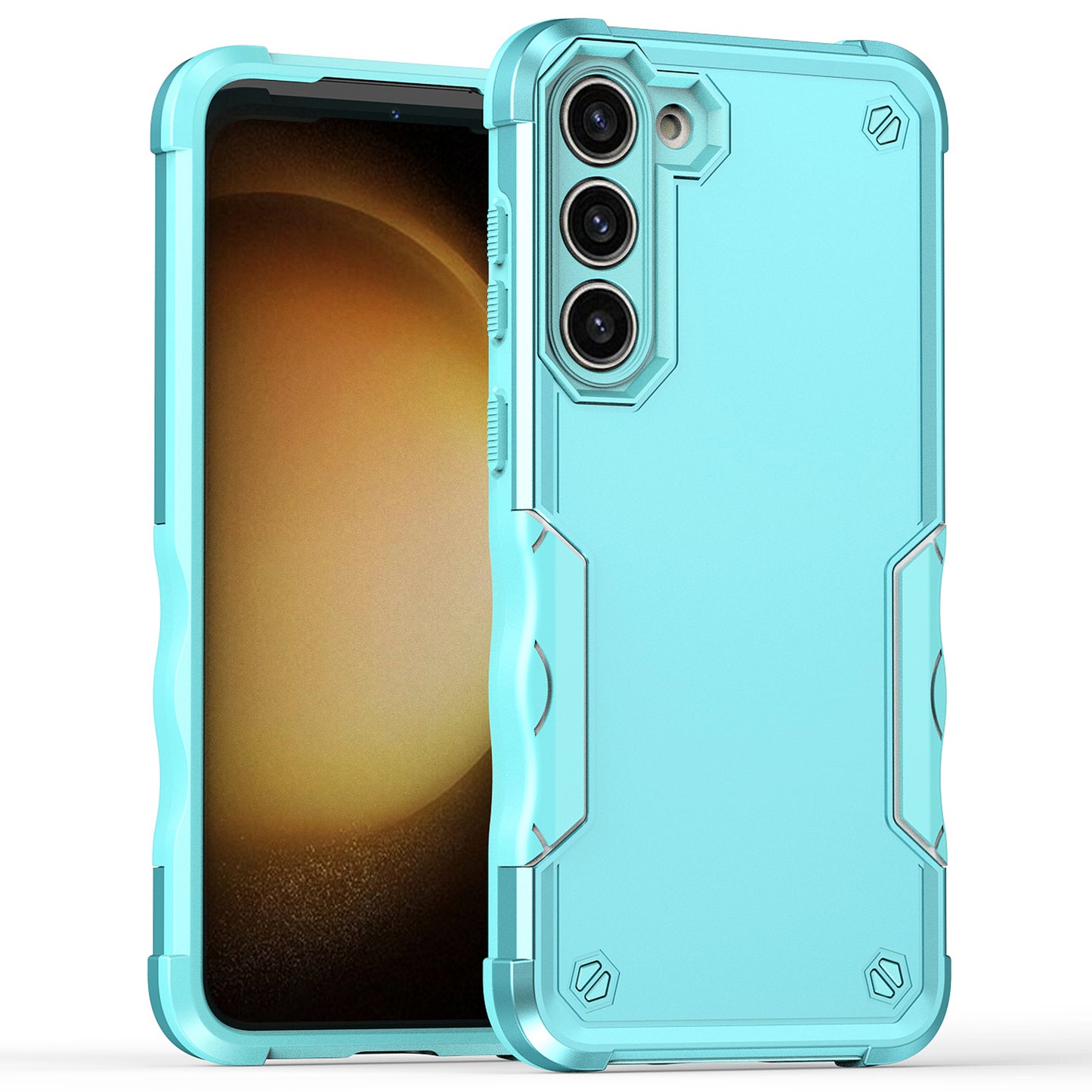 For Samsung Galaxy S24 Phone Case Rugged PC + TPU Anti-Drop Cover - Mint Green