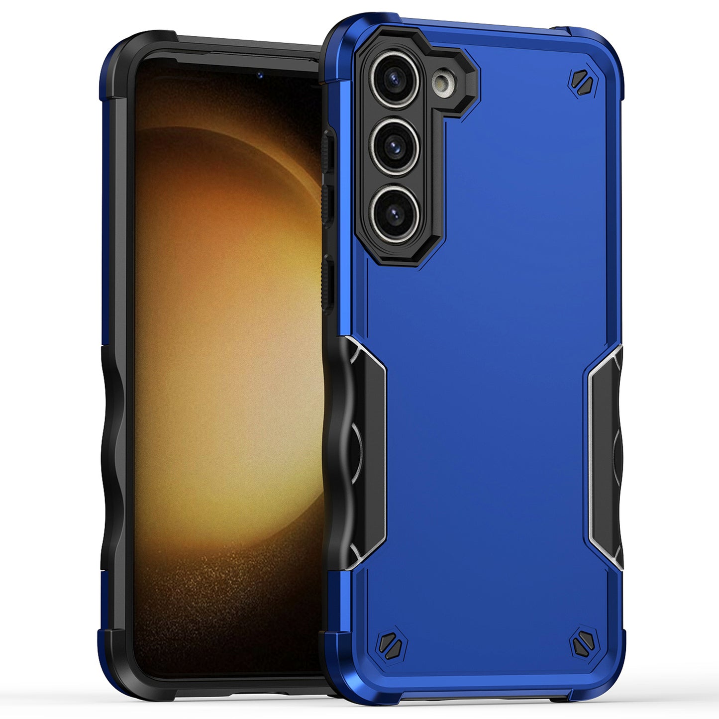 For Samsung Galaxy S24+ Shockproof Cover Anti-Slip Grips Enhanced Corner - Blue