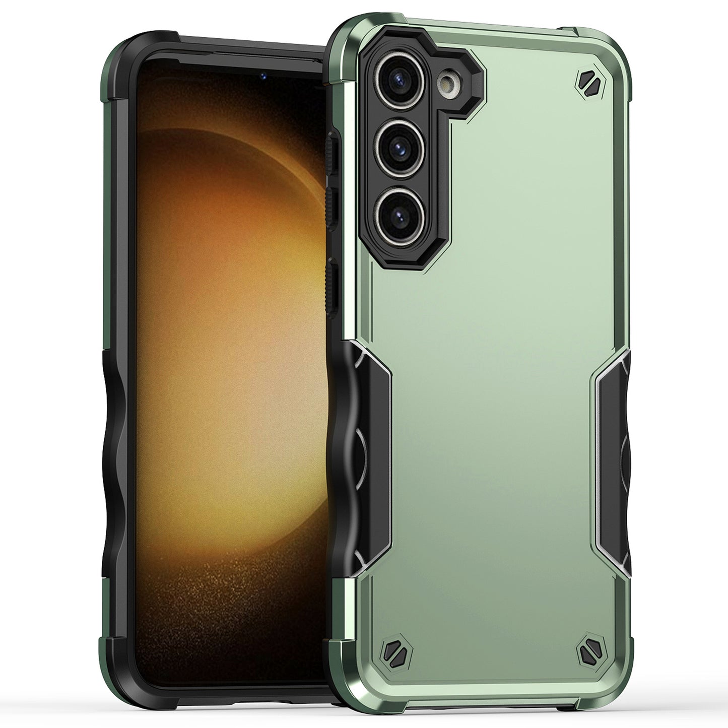 For Samsung Galaxy S24+ Shockproof Cover Anti-Slip Grips Enhanced Corner - Green