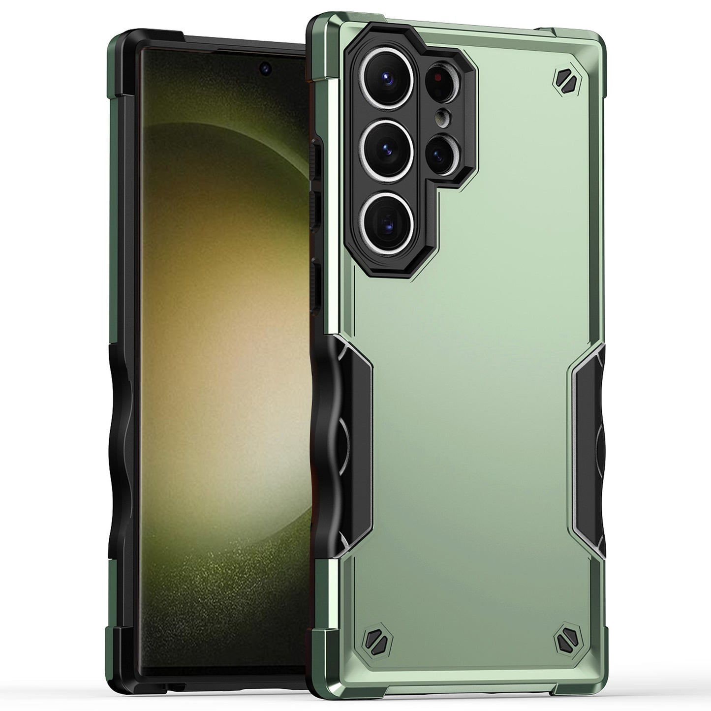 For Samsung Galaxy S24 Ultra Reinforced Protective Shell Hybrid PC+TPU Phone Cover - Green