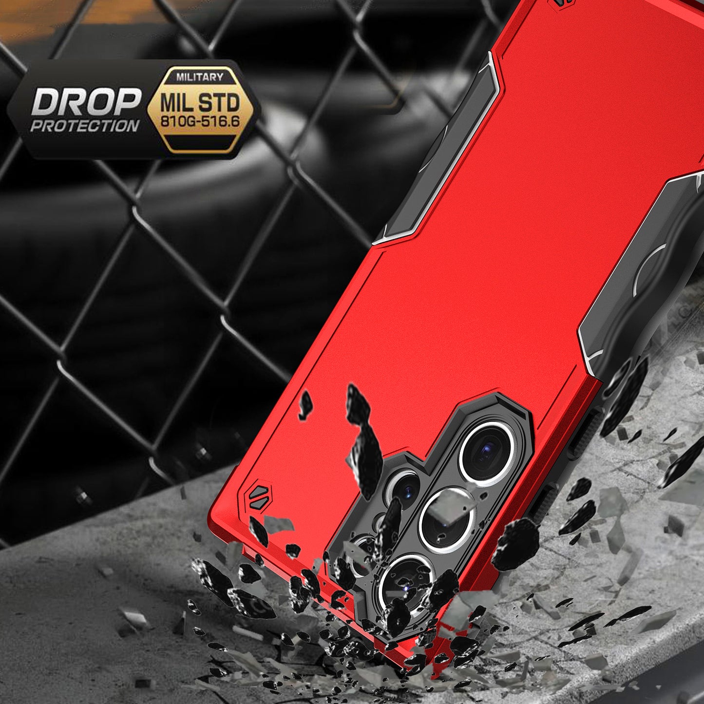 For Samsung Galaxy S24 Ultra Reinforced Protective Shell Hybrid PC+TPU Phone Cover - Green