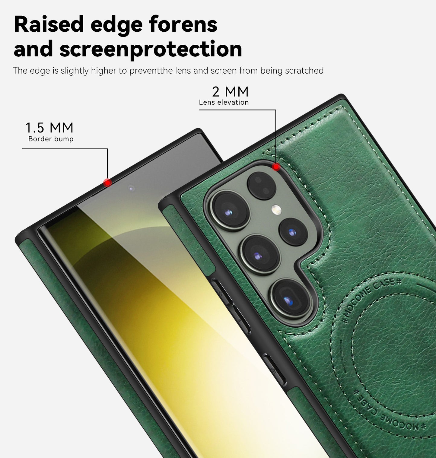 For Samsung Galaxy S24 Ultra Magnetic Case Kickstand Series Protective Cover - Blackish Green