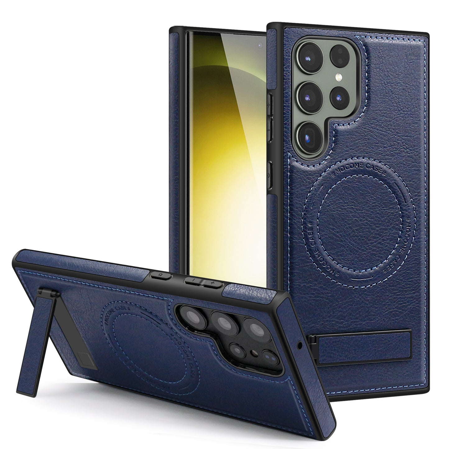 For Samsung Galaxy S24 Ultra Magnetic Case Kickstand Series Protective Cover - Sapphire