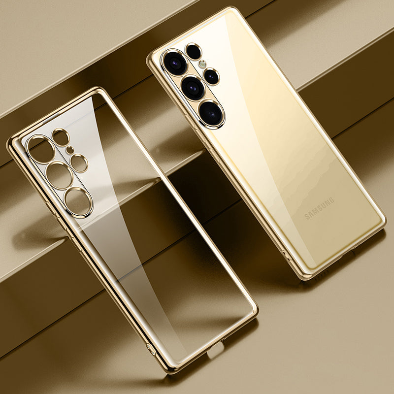 SULADA For Samsung Galaxy S24 Ultra Case Ultra-Thin Electroplated Clear Phone Cover - Gold