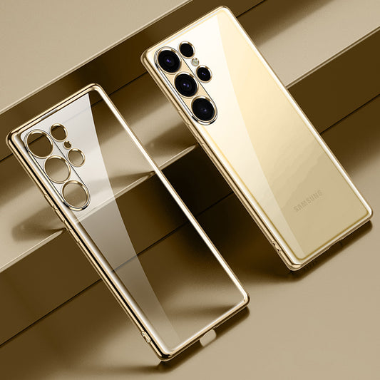 SULADA For Samsung Galaxy S24 Ultra Case Ultra-Thin Electroplated Clear Phone Cover - Gold