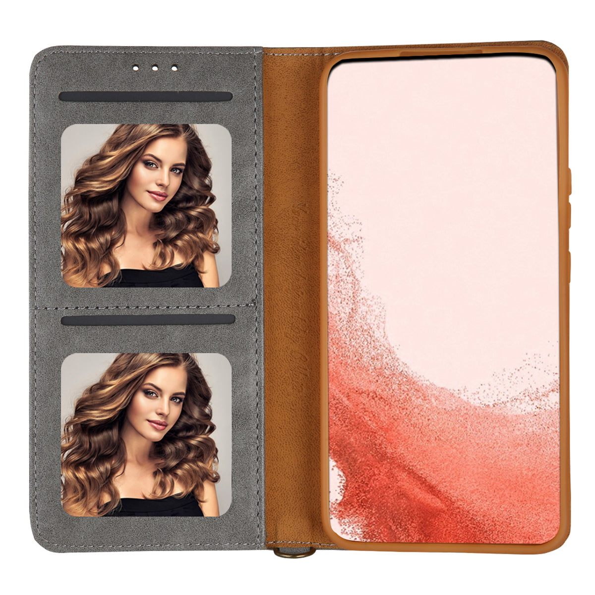 CMAI2 For Samsung Galaxy S24 Case PU Leather+TPU Phone Cover with Card Holder - Grey
