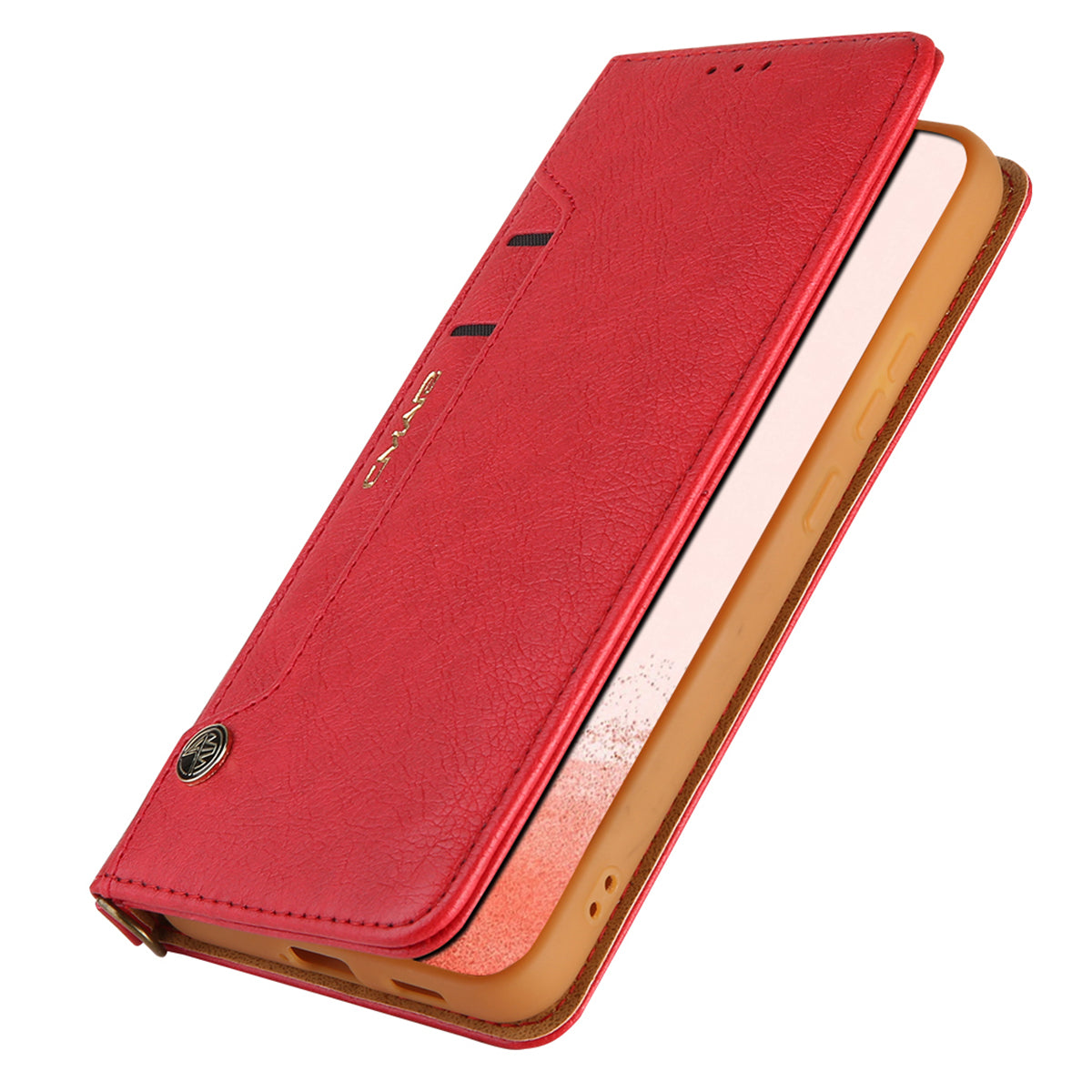 CMAI2 For Samsung Galaxy S24 Case PU Leather+TPU Phone Cover with Card Holder - Red