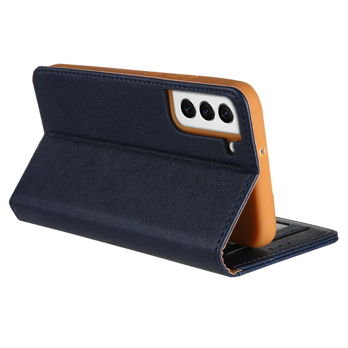 CMAI2 For Samsung Galaxy S24+ Cell Phone Case PU Leather Foldable Stand Cover with Photo Slots - Blue