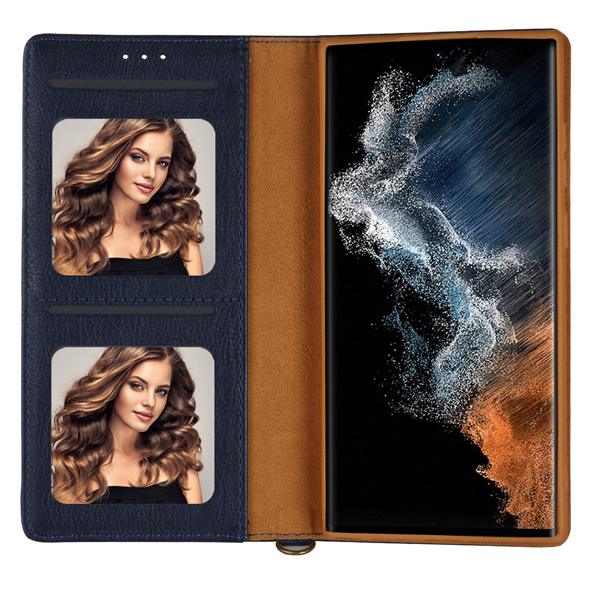 CMAI2 For Samsung Galaxy S24 Ultra Case Anti-drop Leather Stand Wallet Mobile Phone Cover - Blue