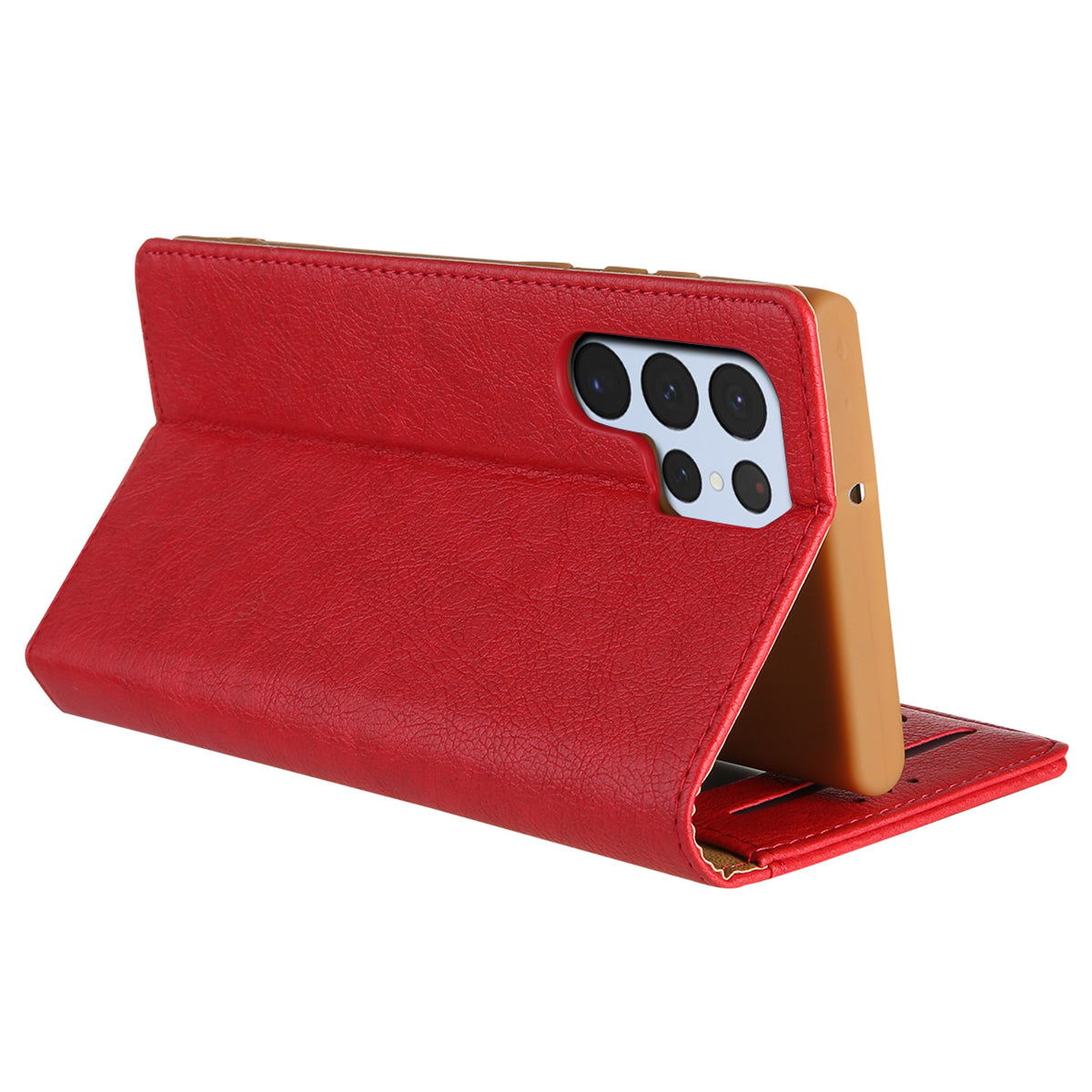 CMAI2 For Samsung Galaxy S24 Ultra Case Anti-drop Leather Stand Wallet Mobile Phone Cover - Red