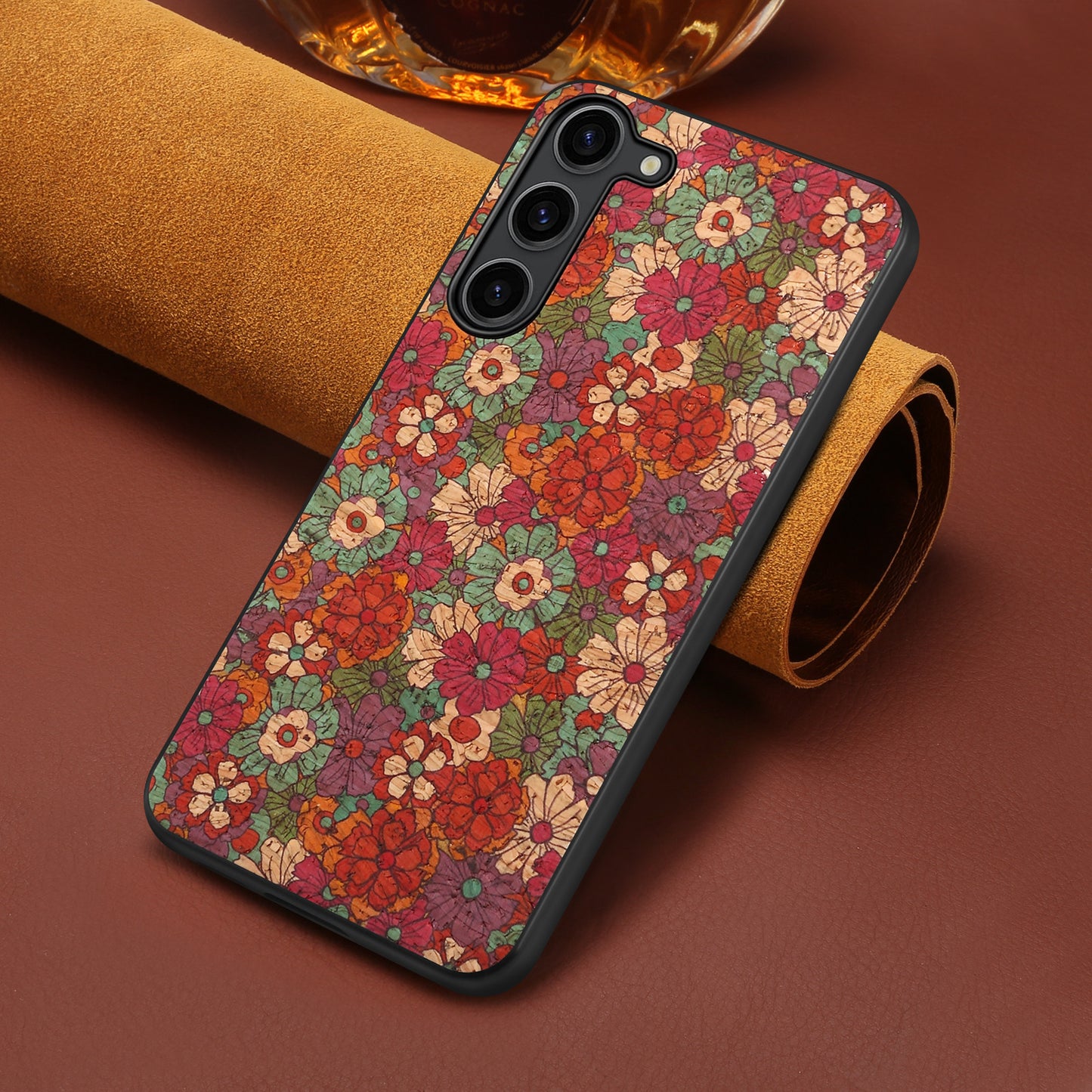 For Samsung Galaxy S24 Floral Series Phone Case Protective Phone Cover - Summer / Red