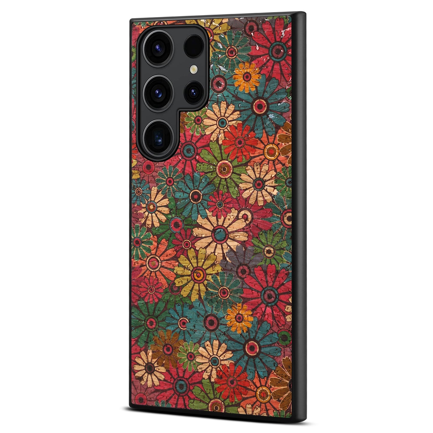 For Samsung Galaxy S24 Ultra Phone Case Floral Series Leather+PC+TPU Cover - Spring / Green