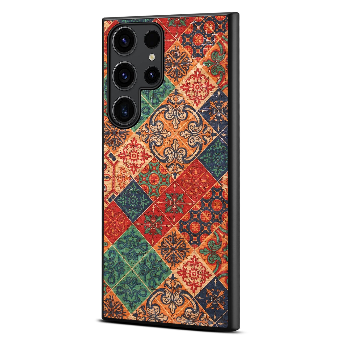 For Samsung Galaxy S24 Ultra Phone Case Floral Series Leather+PC+TPU Cover - Winter / Blue