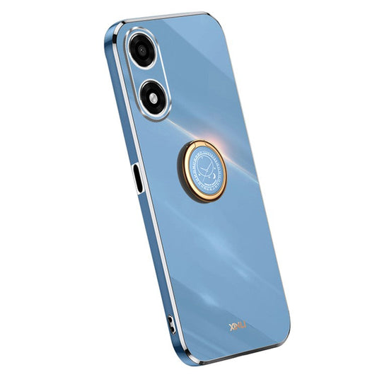XINLI For Oppo A2x 5G Case Kickstand Ring Holder Design Phone Cover - Blue