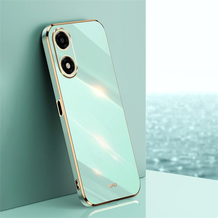 XINLI For Oppo A2x 5G Case Camera Lens Protection TPU Phone Cover - Cyan