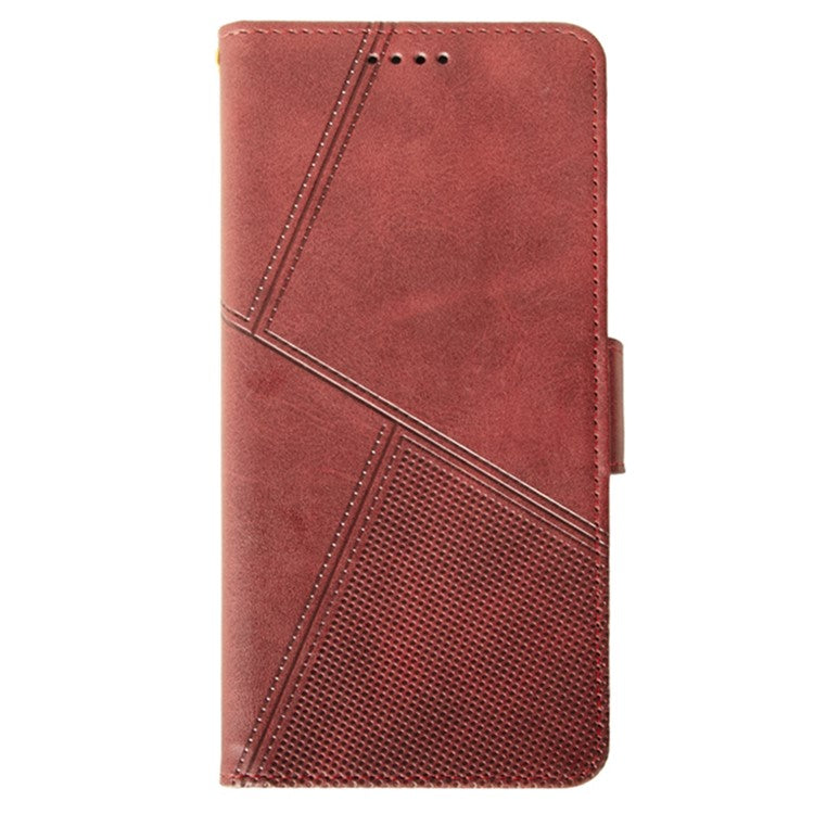 IDEWEI For OnePlus 12 5G Magnetic Case Leather	Calf Texture Shockproof Wallet Phone Cover - Red