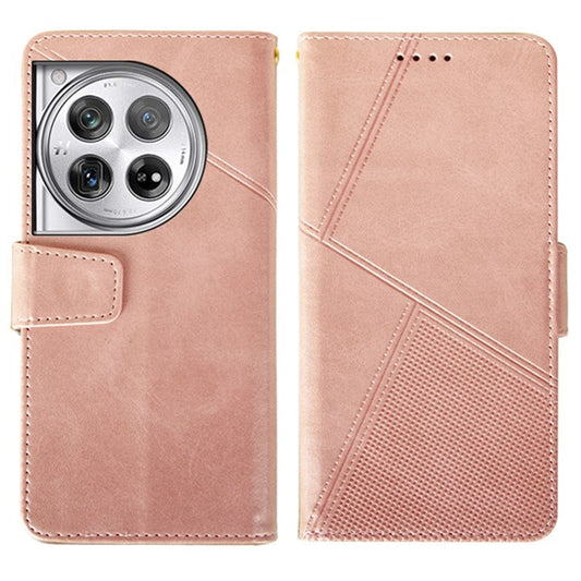 IDEWEI For OnePlus 12 5G Magnetic Case Leather	Calf Texture Shockproof Wallet Phone Cover - Pink
