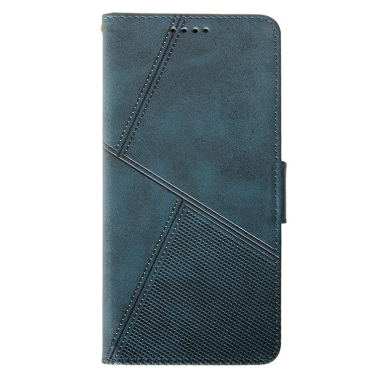 IDEWEI For OnePlus 12 5G Magnetic Case Leather	Calf Texture Shockproof Wallet Phone Cover - Blue