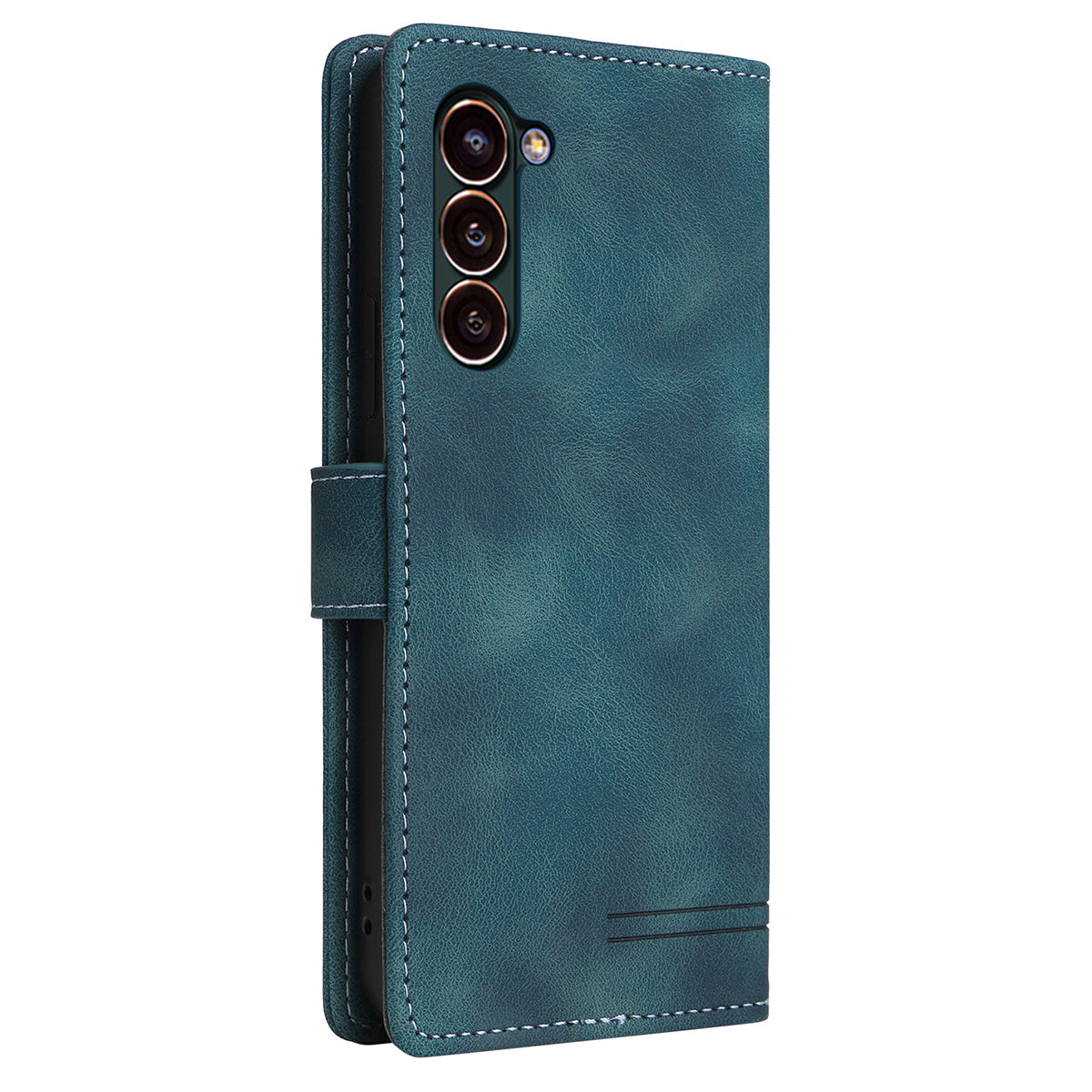 007 Series For Samsung Galaxy S24 Case Anti-Scratch PU Leather Flip Stand Phone Cover - Green
